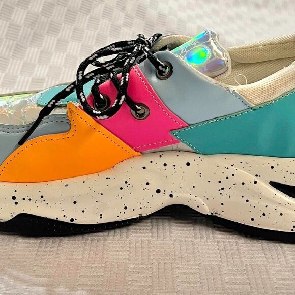 Size 8 M Women's Blue/Orange/Green/Pink Unbranded Gym Shoes - Picture 5 of 10